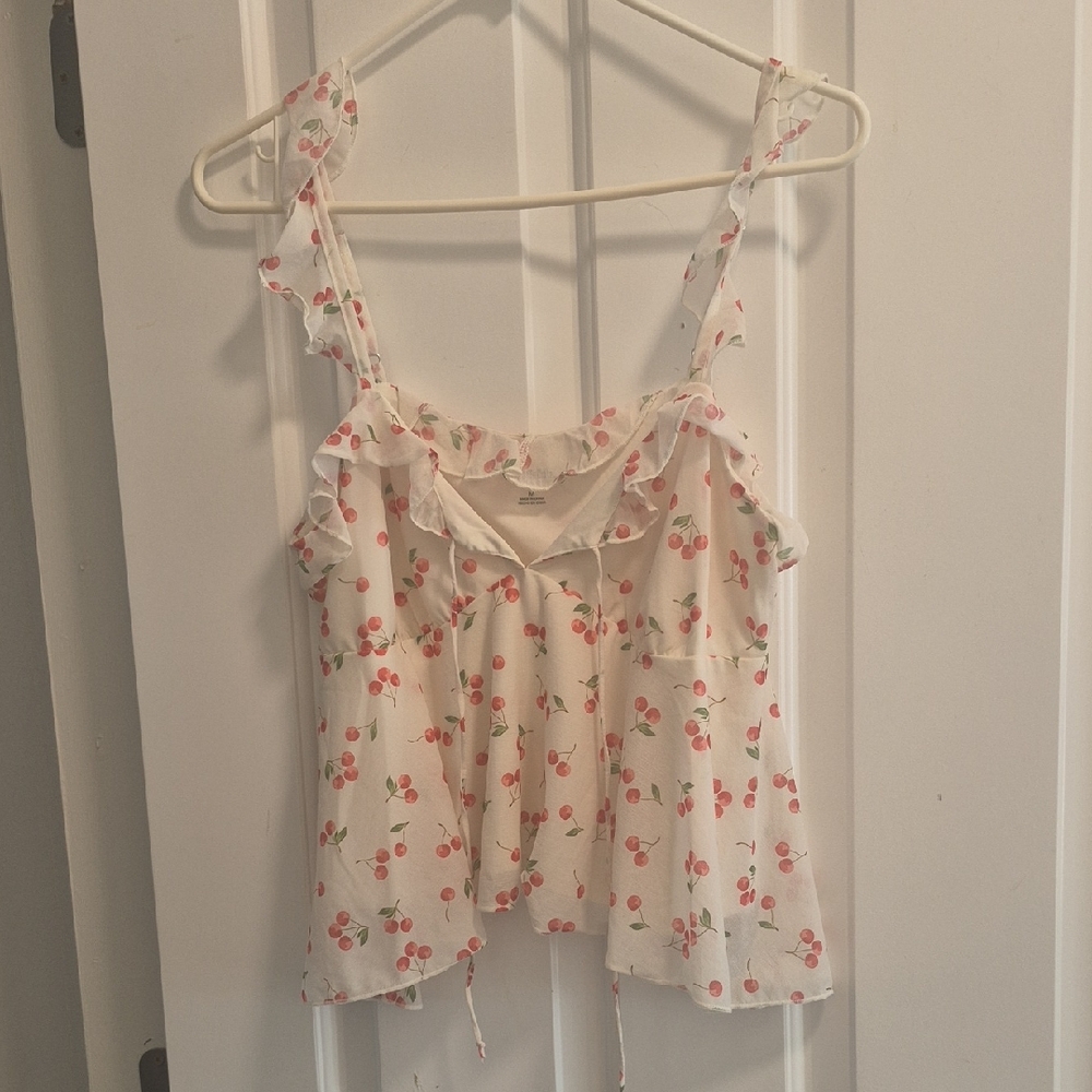Wild Fable Cherry Print Ruffle Camisole